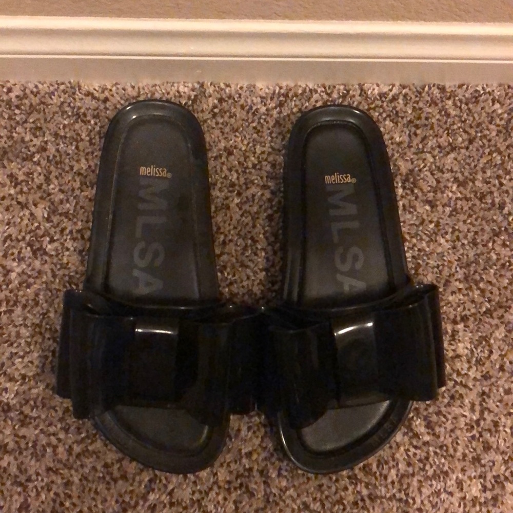 Black Large Bow Beach Slide